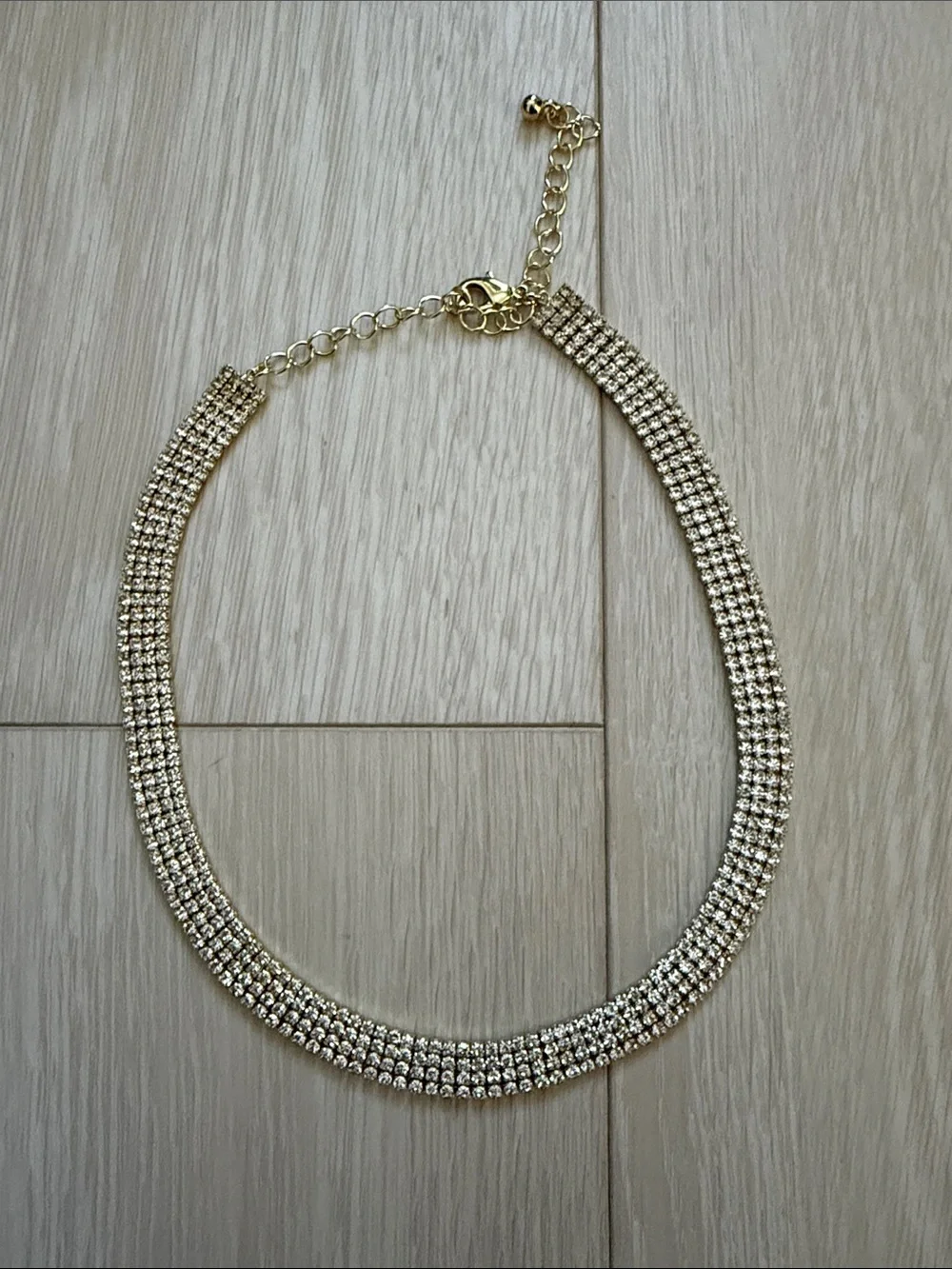 Adornia Gold Tone Crystal Multi-Row Choker Necklace - Women Jewelry